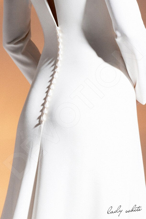 Tabia Open back A-line Long sleeve Wedding Dress 5