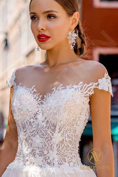Albertina Open back A-line Short/ Cap sleeve Wedding Dress 7