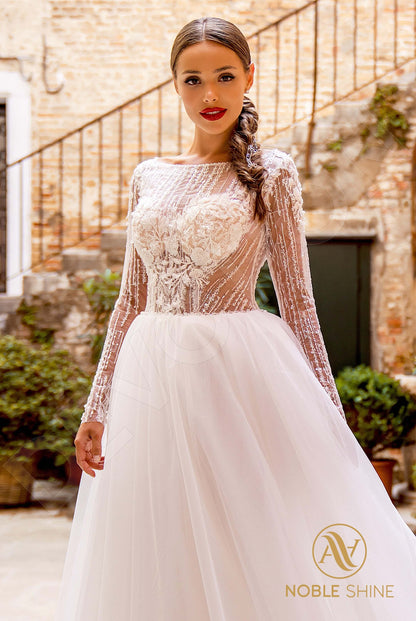 Beatrice Full back A-line Long sleeve Wedding Dress 4
