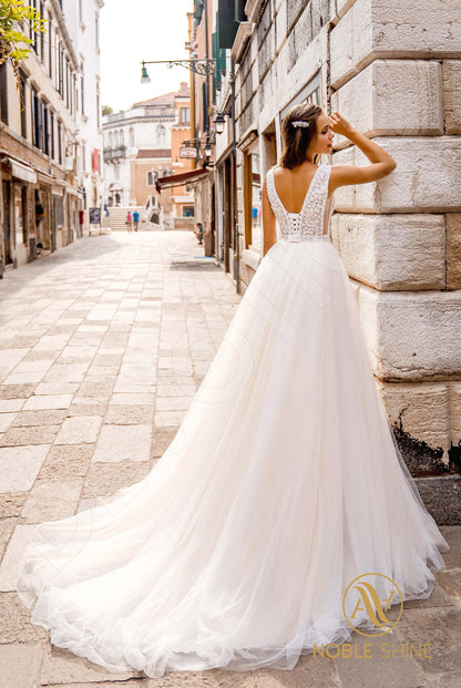 Vittoria Open back A-line Sleeveless Wedding Dress Back