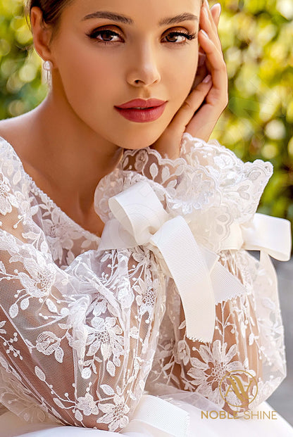 Letizia Full back A-line Long sleeve Wedding Dress 8