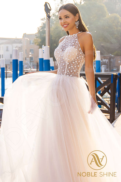 Elouisa Full back A-line Sleeveless Wedding Dress 3