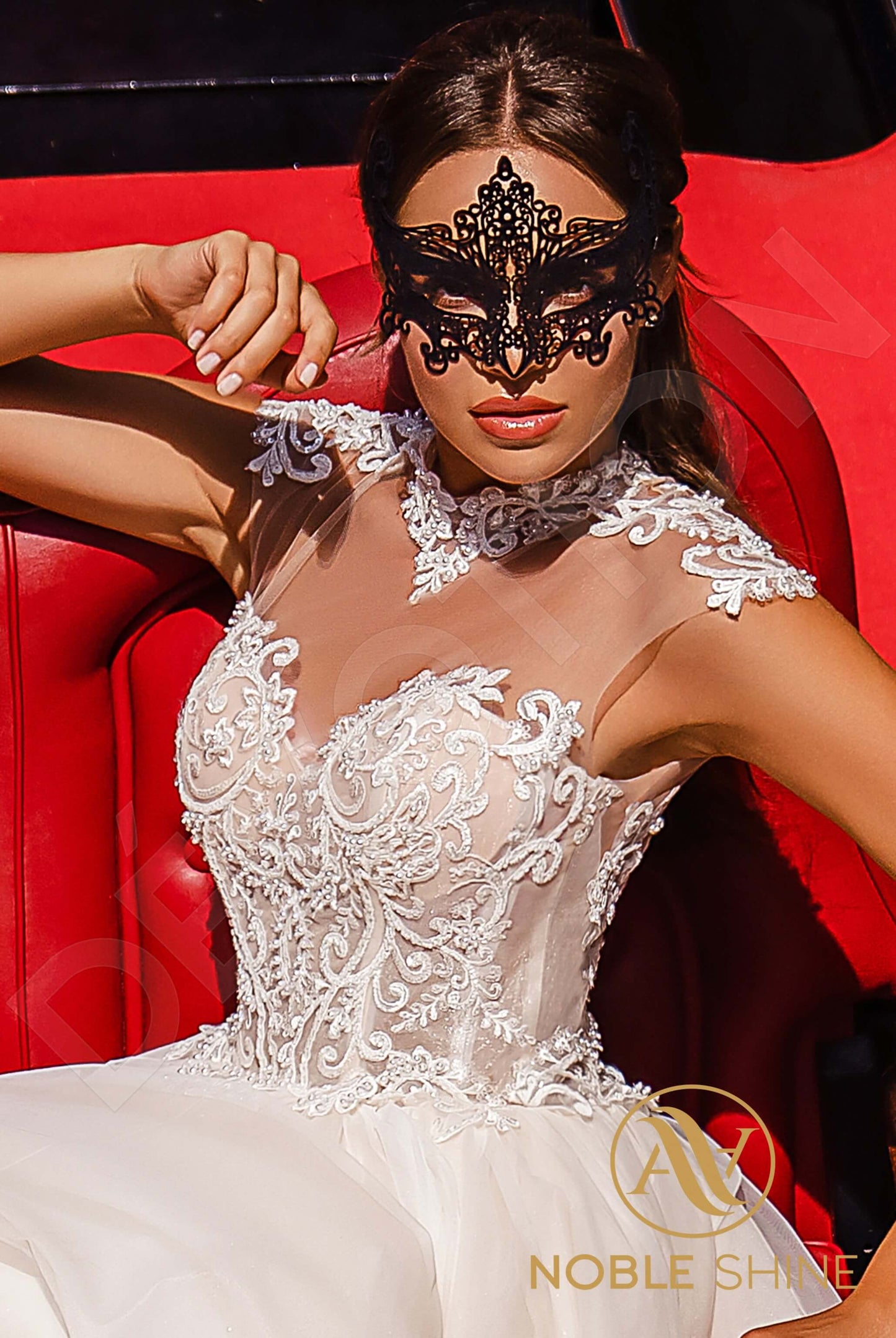 Theothilla Illusion back A-line Sleeveless Wedding Dress 2