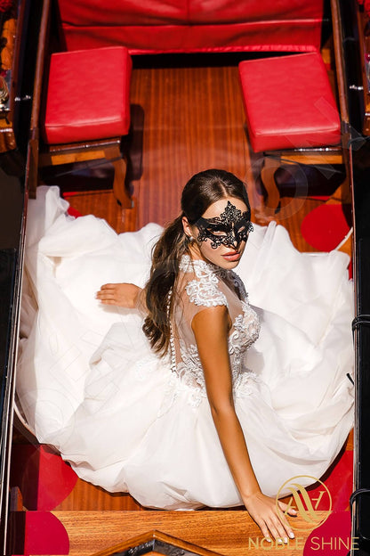 Theothilla Illusion back A-line Sleeveless Wedding Dress 5