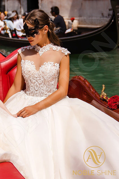 Theothilla Illusion back A-line Sleeveless Wedding Dress 7