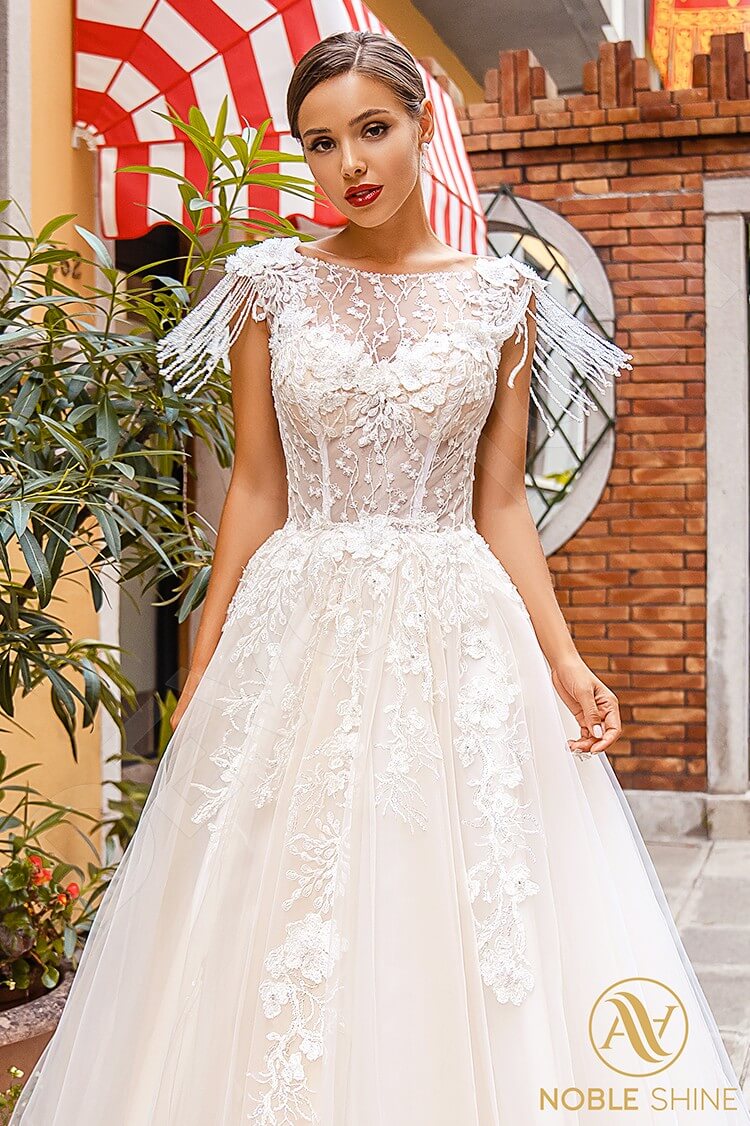 Sarita Lace up back A-line Sleeveless Wedding Dress 5