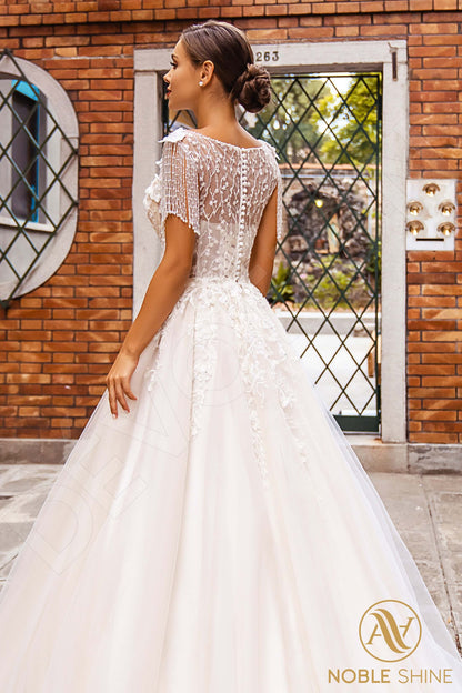 Sarita Lace up back A-line Sleeveless Wedding Dress 4
