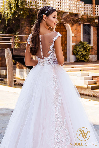 Nina Illusion back A-line Sleeveless Wedding Dress 5