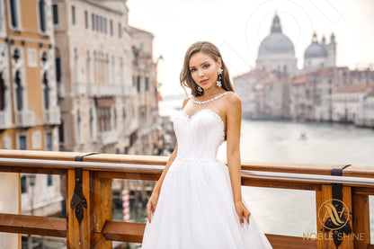 Carla Open back A-line Sleeveless Wedding Dress 4