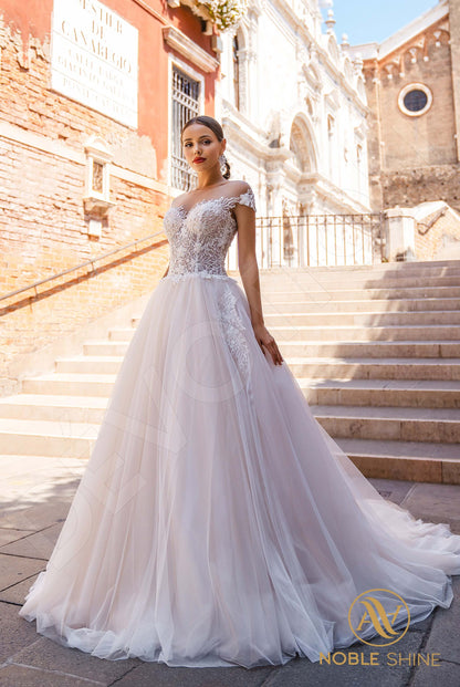 Albertina Open back A-line Short/ Cap sleeve Wedding Dress 6