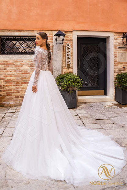 Beatrice Full back A-line Long sleeve Wedding Dress Back