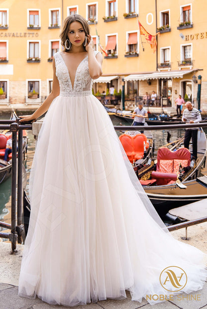 Immakoletta Open back A-line Sleeveless Wedding Dress Front