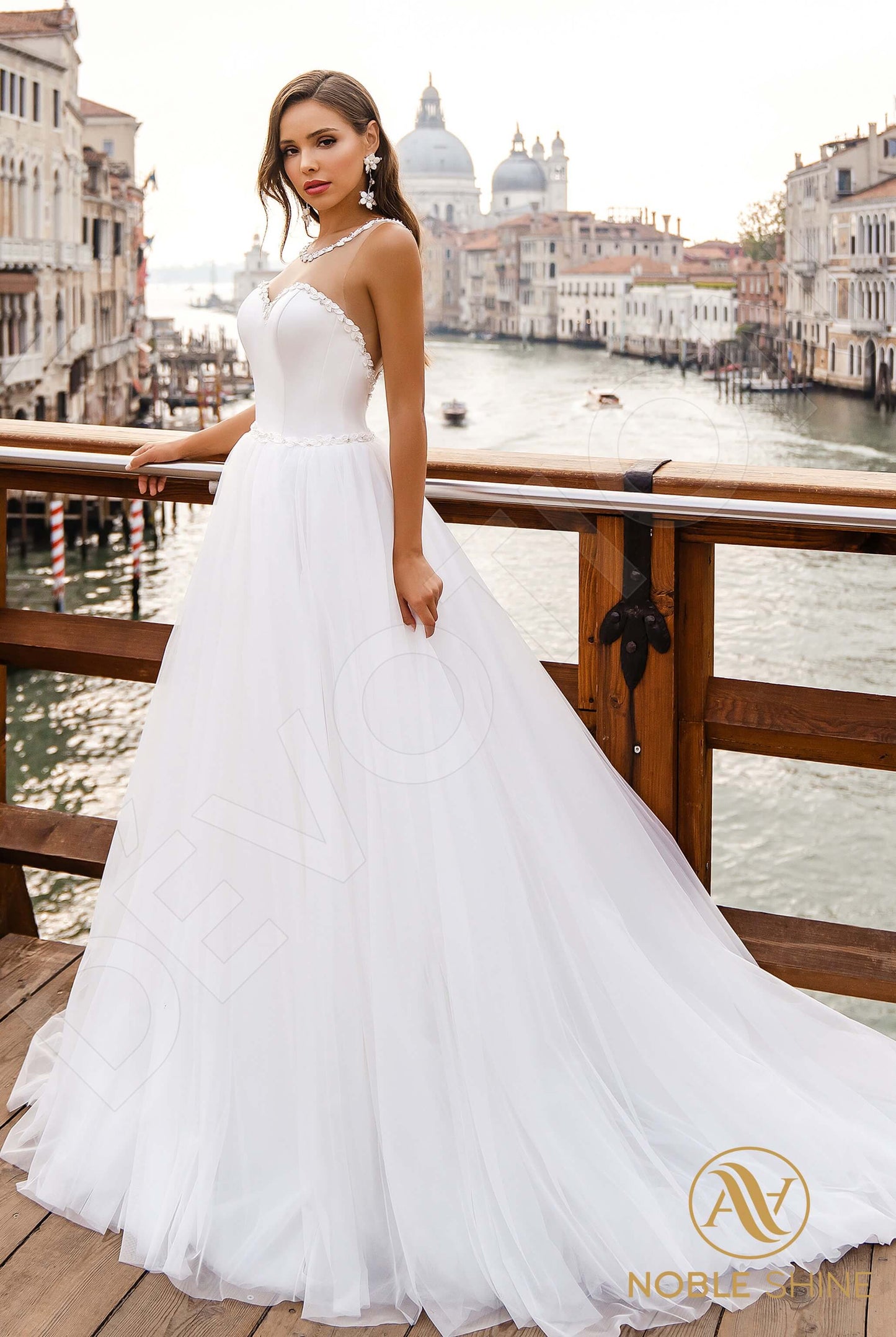 Carla Open back A-line Sleeveless Wedding Dress Front