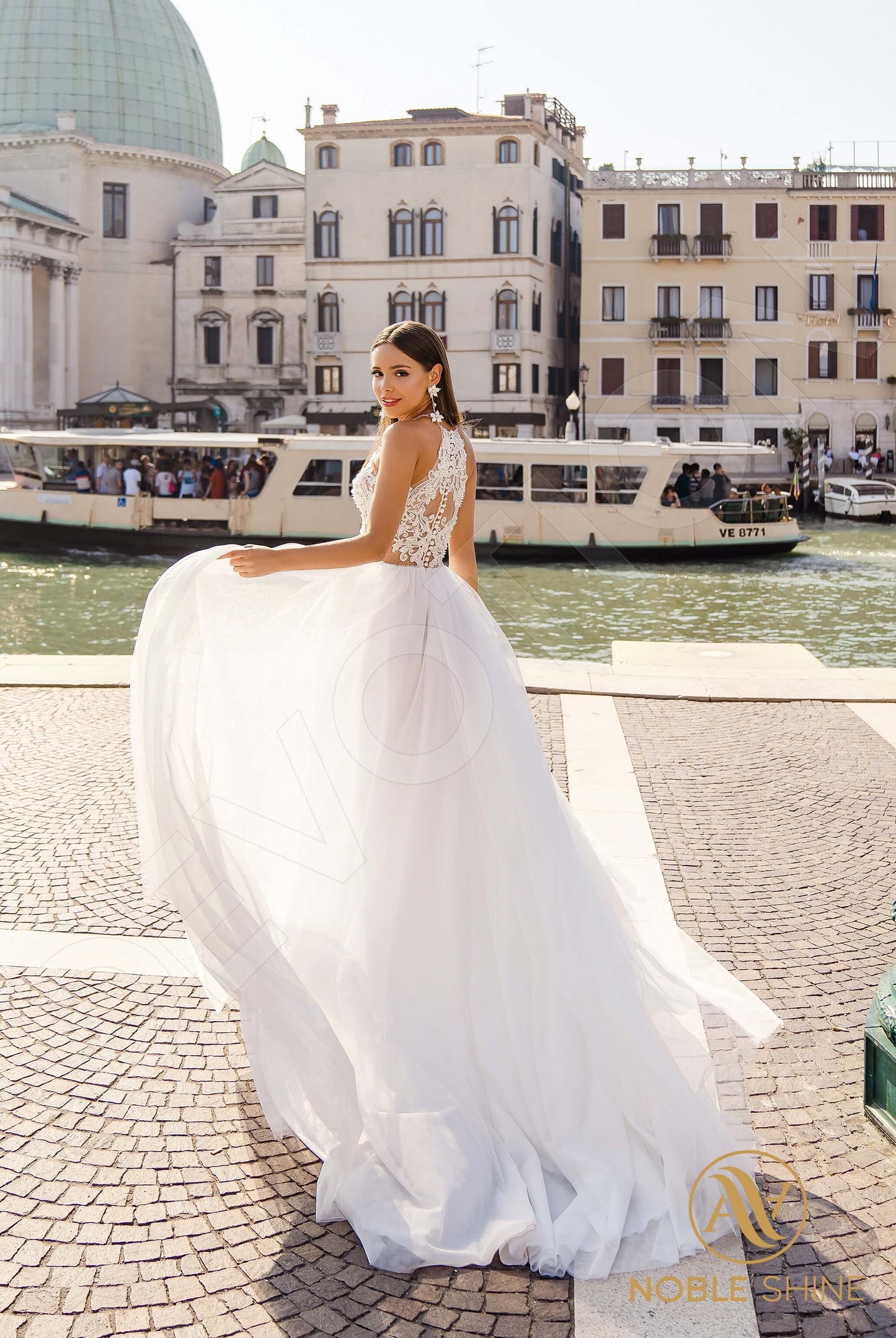 Carmela Full back A-line Sleeveless Wedding Dress Back