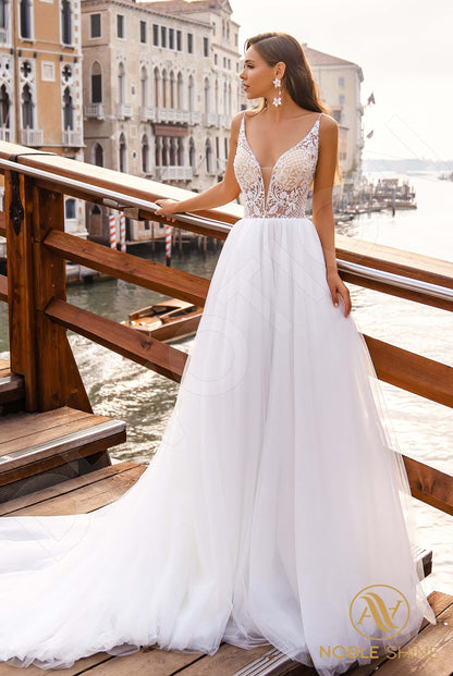 Maddalena Open back A-line Straps Wedding Dress Front