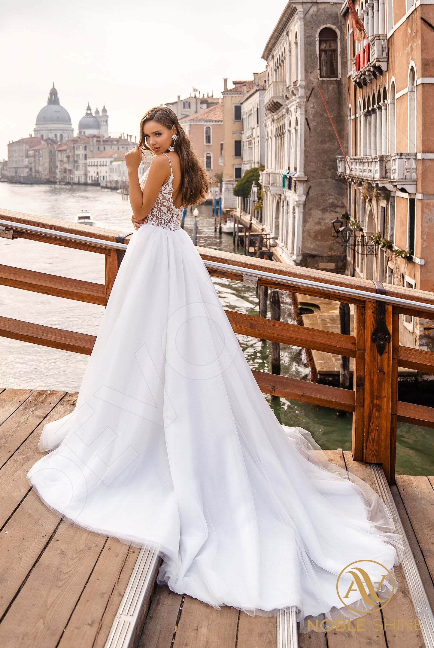 Maddalena Open back A-line Straps Wedding Dress Back