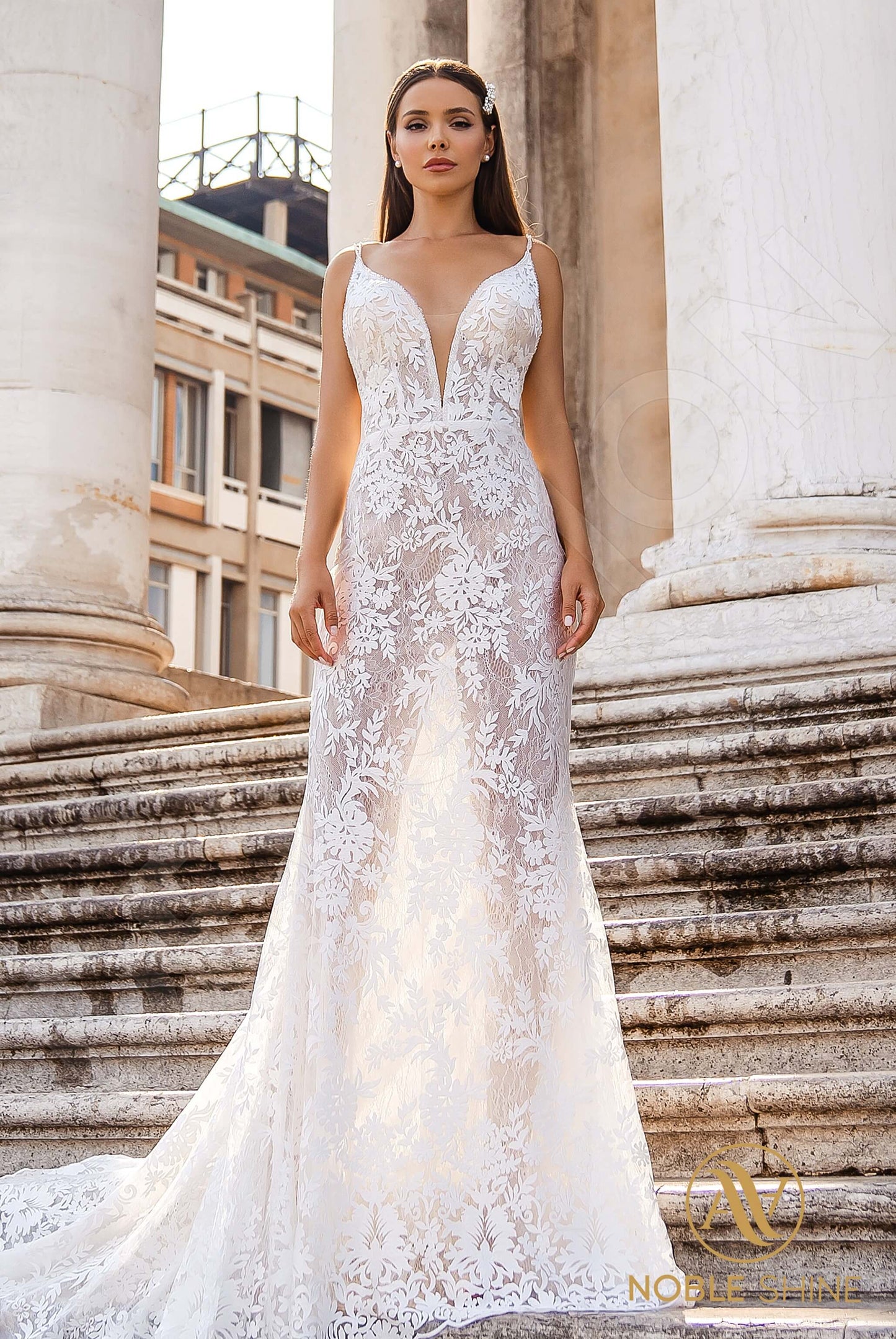 Rosabella Open back A-line Straps Wedding Dress Front
