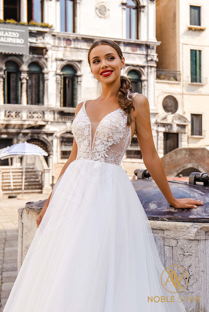 Romilda Open back A-line Straps Wedding Dress 6