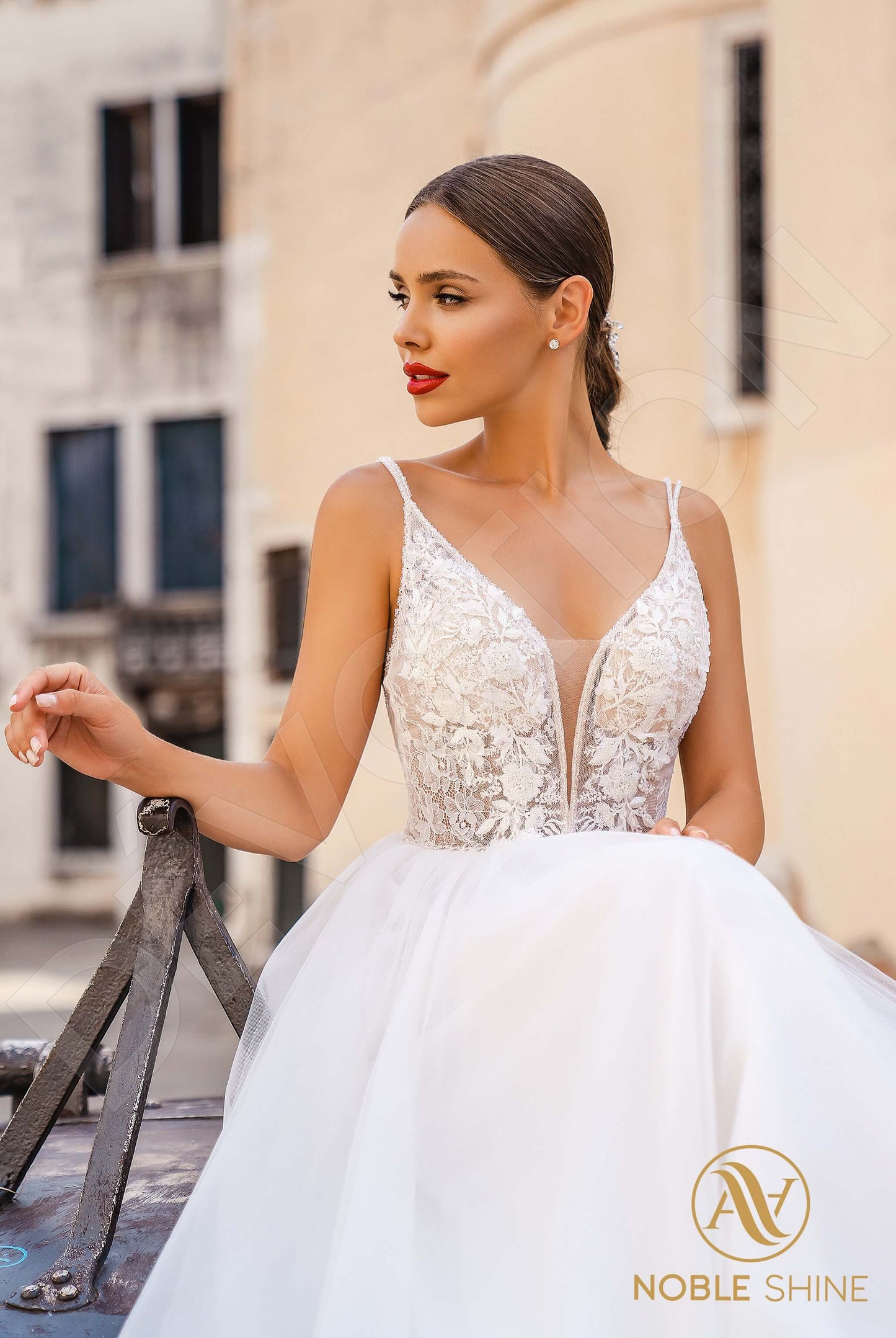 Romilda Open back A-line Straps Wedding Dress 2