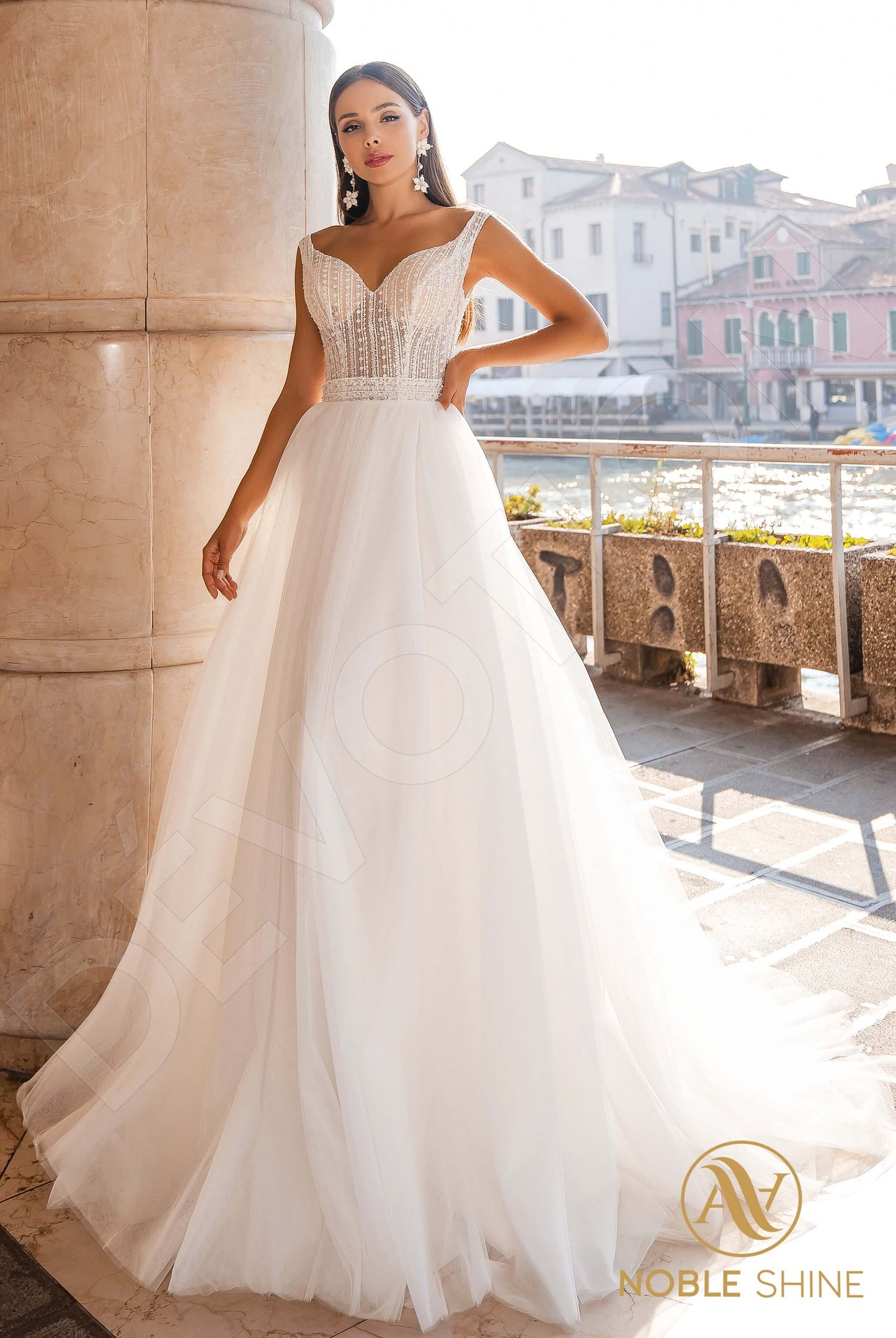 Susanna Open back A-line Sleeveless Wedding Dress Front