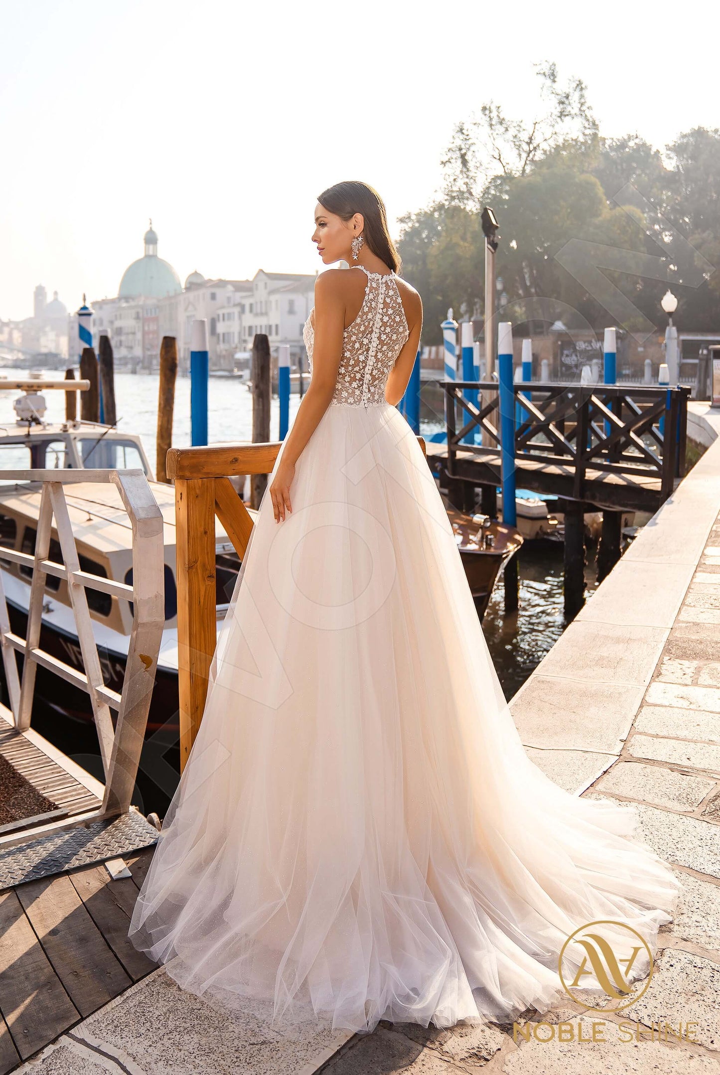 Elouisa Full back A-line Sleeveless Wedding Dress Back