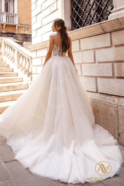 Theothilla Illusion back A-line Sleeveless Wedding Dress Back