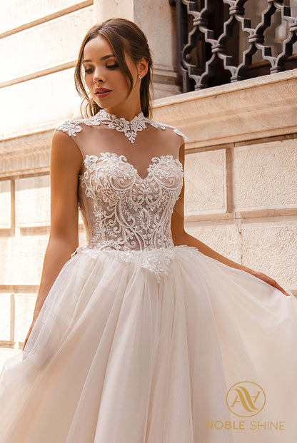 Theothilla Illusion back A-line Sleeveless Wedding Dress 6