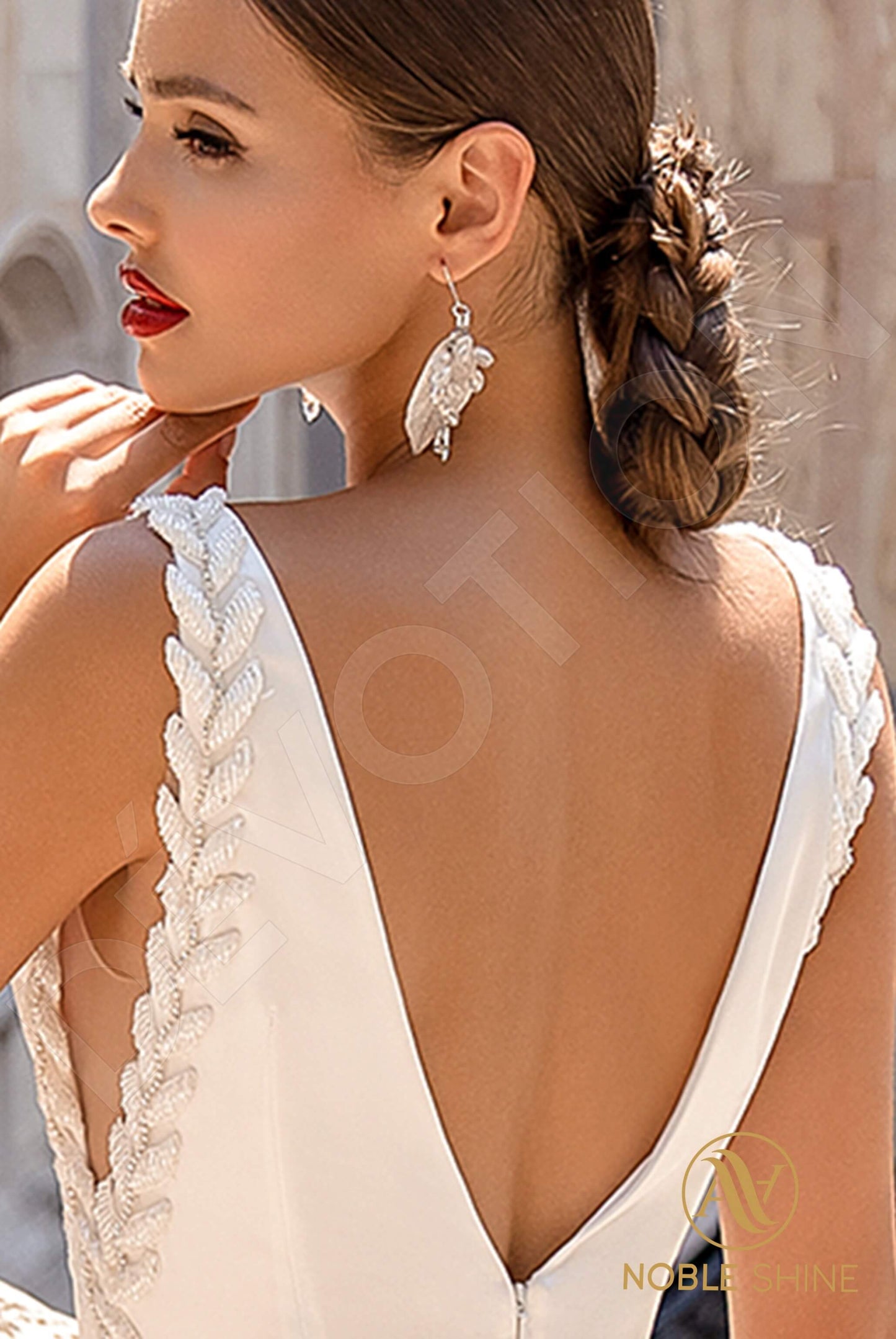 Evlalia Open back Trumpet/Mermaid Sleeveless Wedding Dress 7