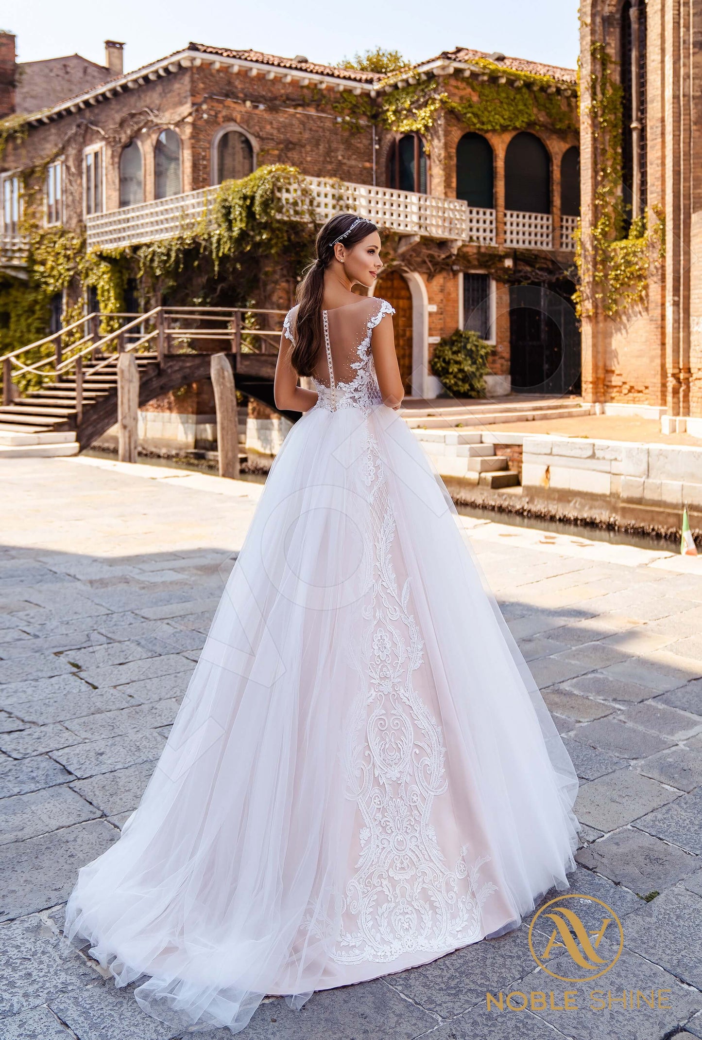 Nina Illusion back A-line Sleeveless Wedding Dress Back