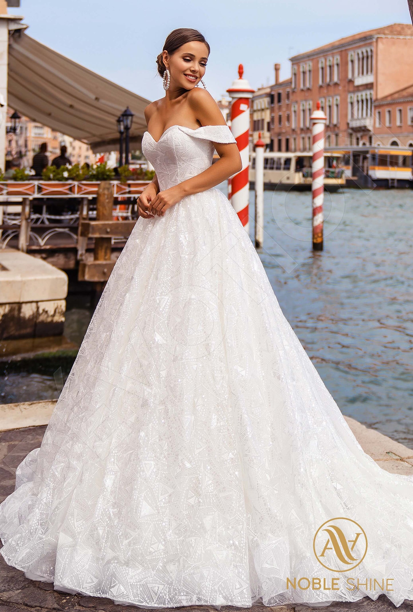 Esmeralda Open back A-line Straps Wedding Dress Front