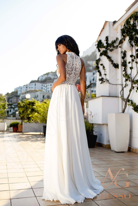 Ernesta A-line Halter Ivory Wedding dress