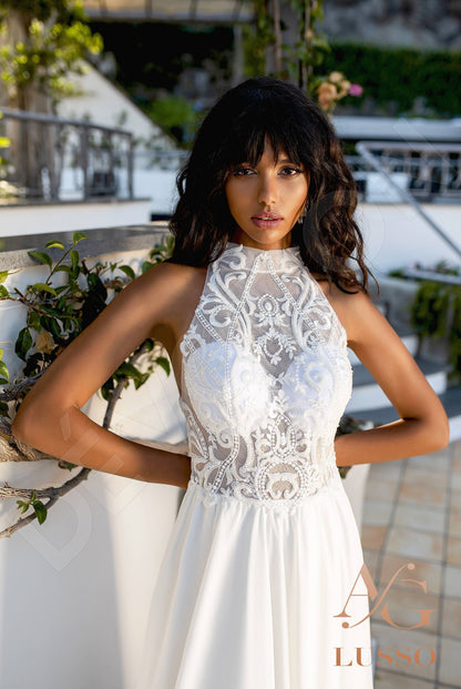 Ernesta Full back A-line Sleeveless Wedding Dress 2