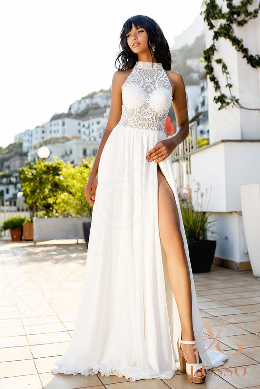 Ernesta A-line Halter Ivory Wedding dress