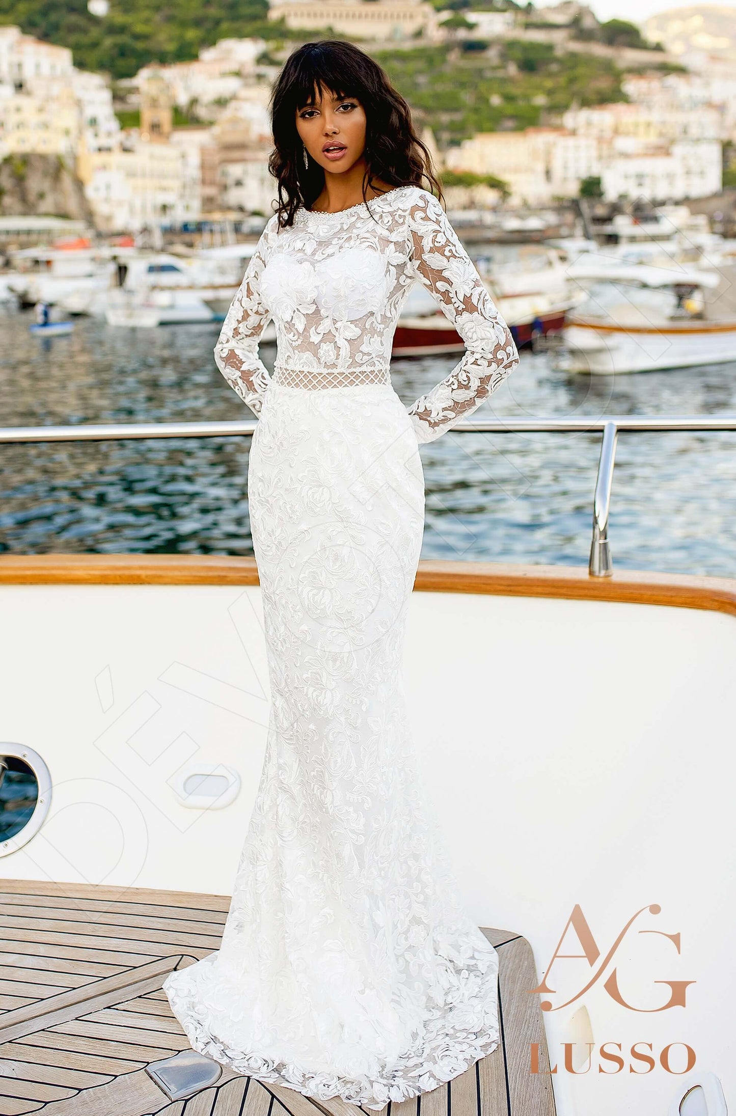 Edgarda Open back Trumpet/Mermaid Long sleeve Wedding Dress Front