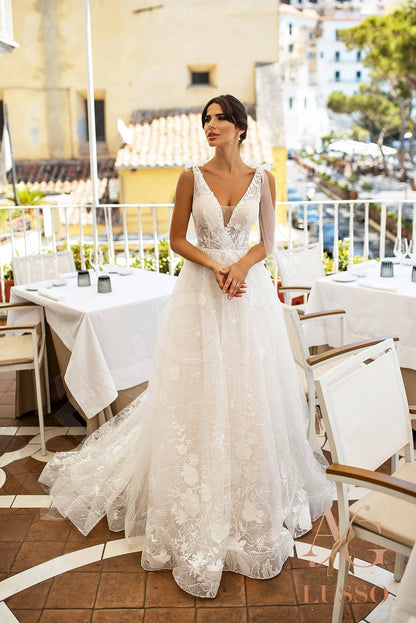 Colombina Open back A-line Sleeveless Wedding Dress 5
