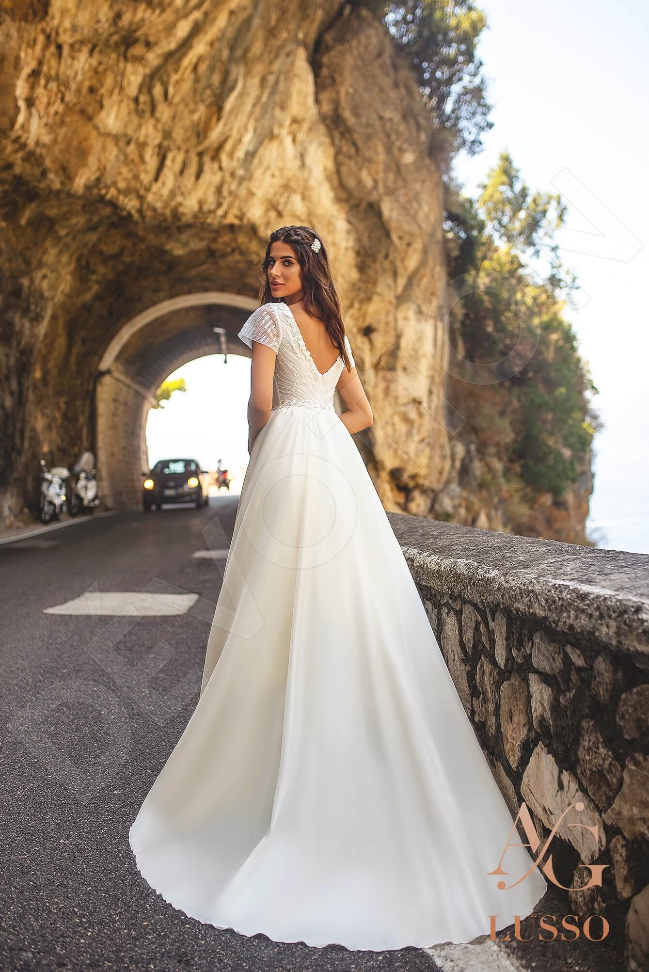 Cosima A-line Illusion Ivory Wedding dress