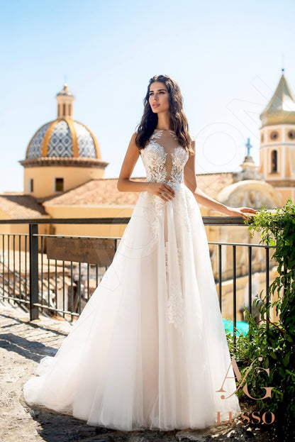 Delfina Full back A-line Sleeveless Wedding Dress 5