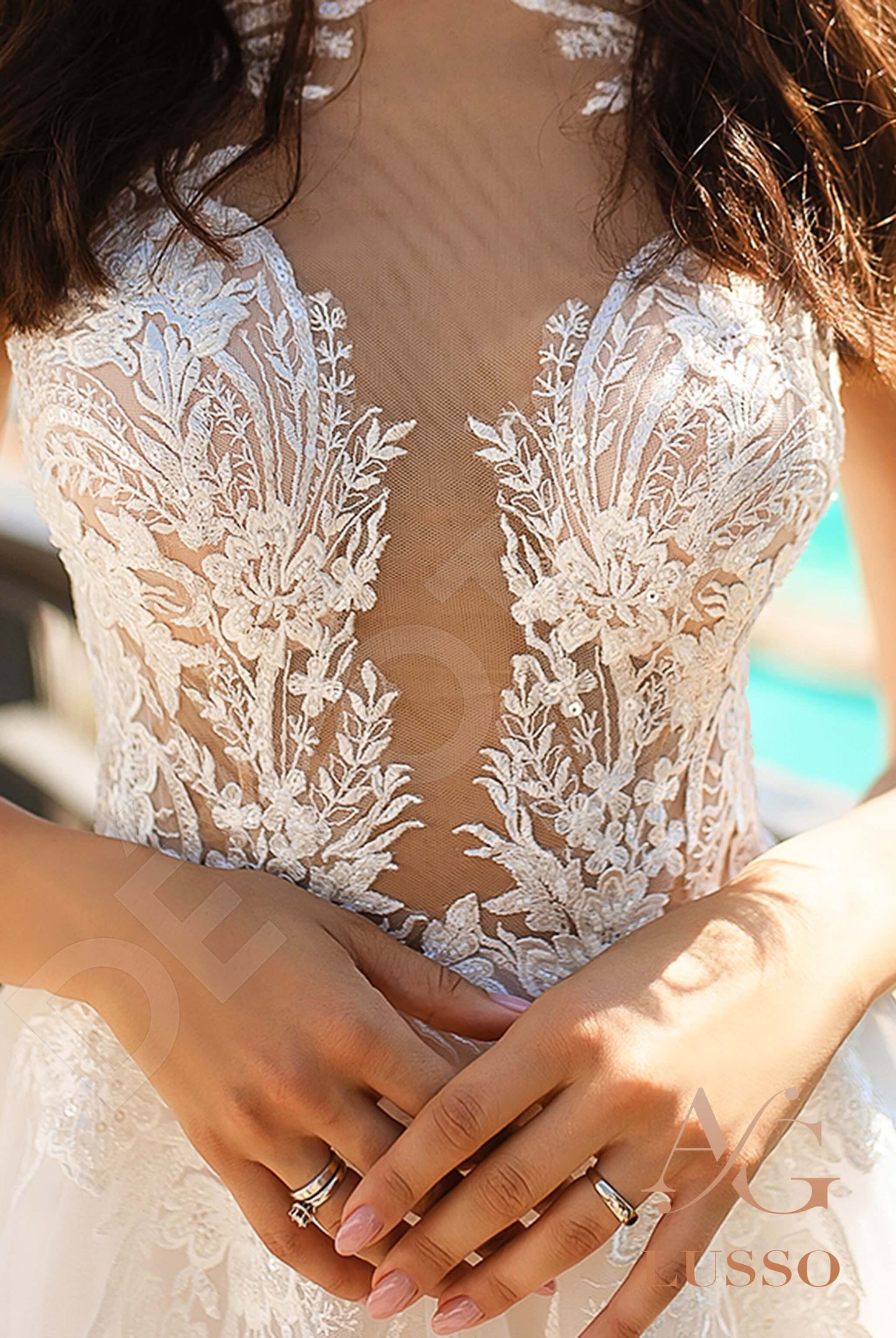 Delfina Full back A-line Sleeveless Wedding Dress 7