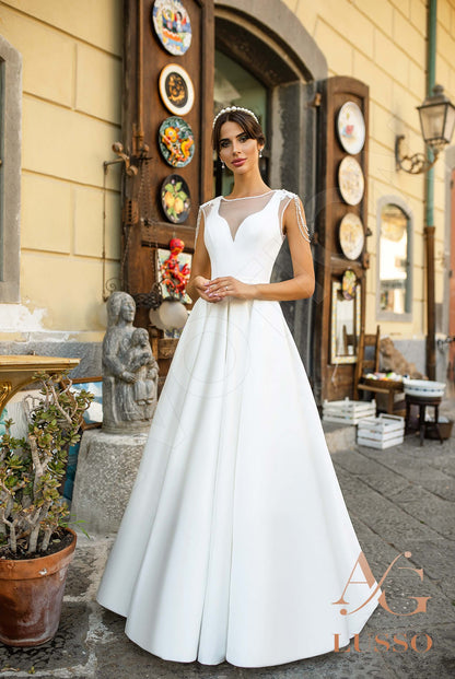 Evangelina Open back A-line Sleeveless Wedding Dress 6