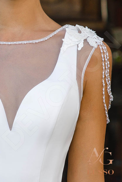 Evangelina Open back A-line Sleeveless Wedding Dress 7