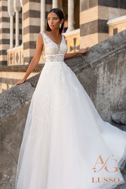 Urbana A-line Sleeveless Open back Wedding Dress Front