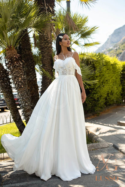 Vincenza Open back A-line Straps Wedding Dress 5