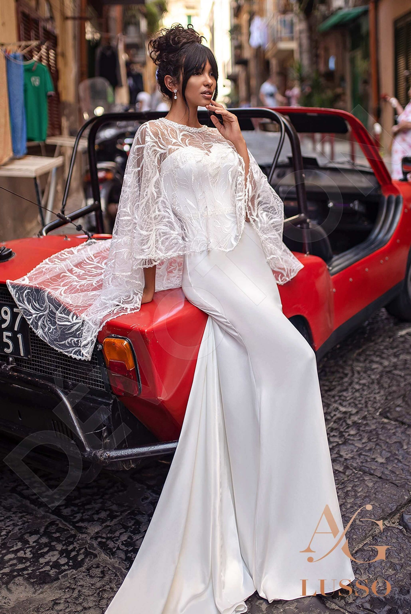 Adona Open back Trumpet/Mermaid Strapless Wedding Dress Front