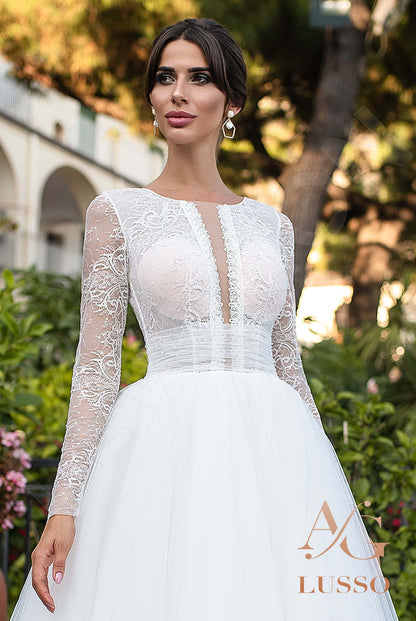 Tiziana Full back A-line Long sleeve Wedding Dress 4