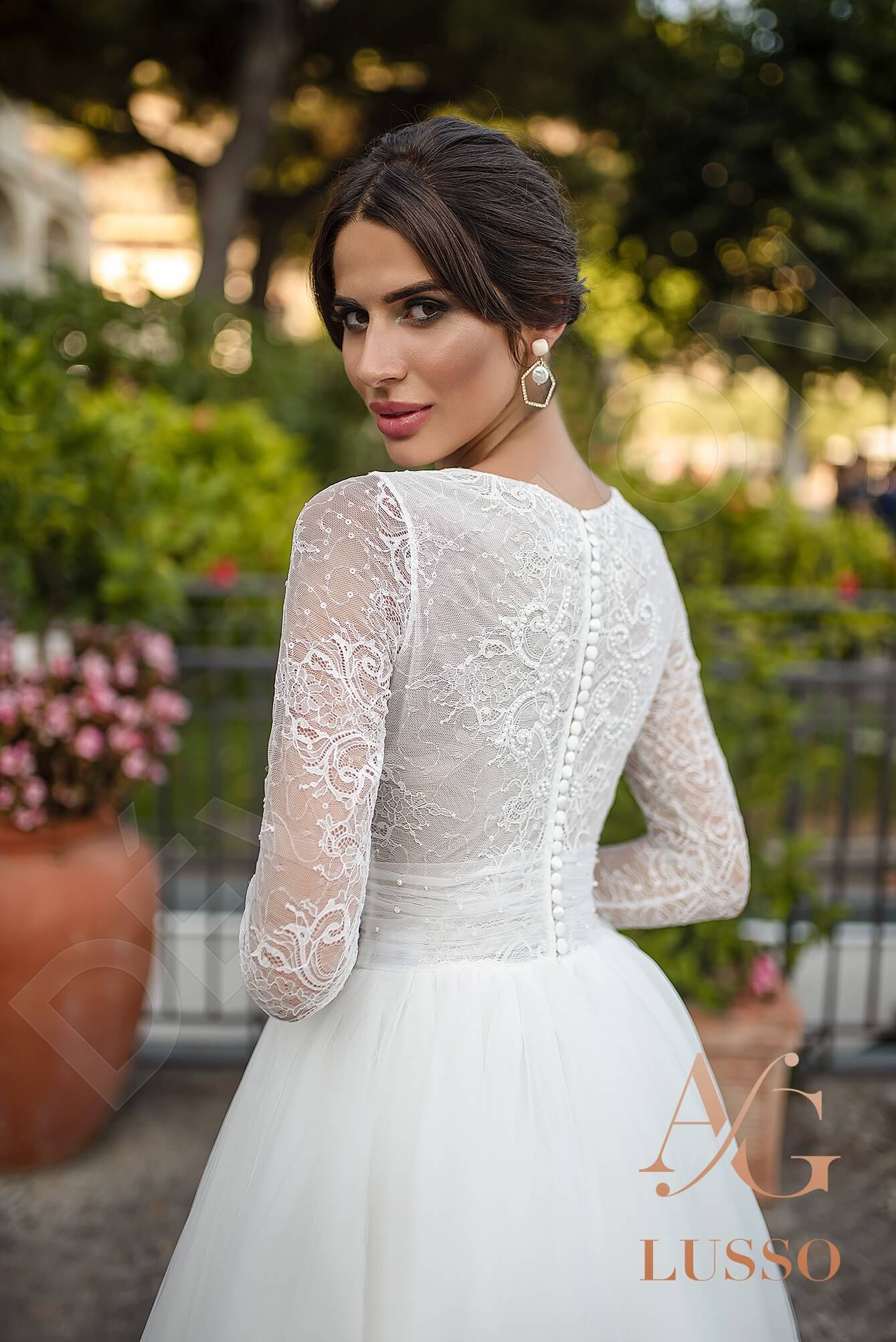 Tiziana Full back A-line Long sleeve Wedding Dress 7