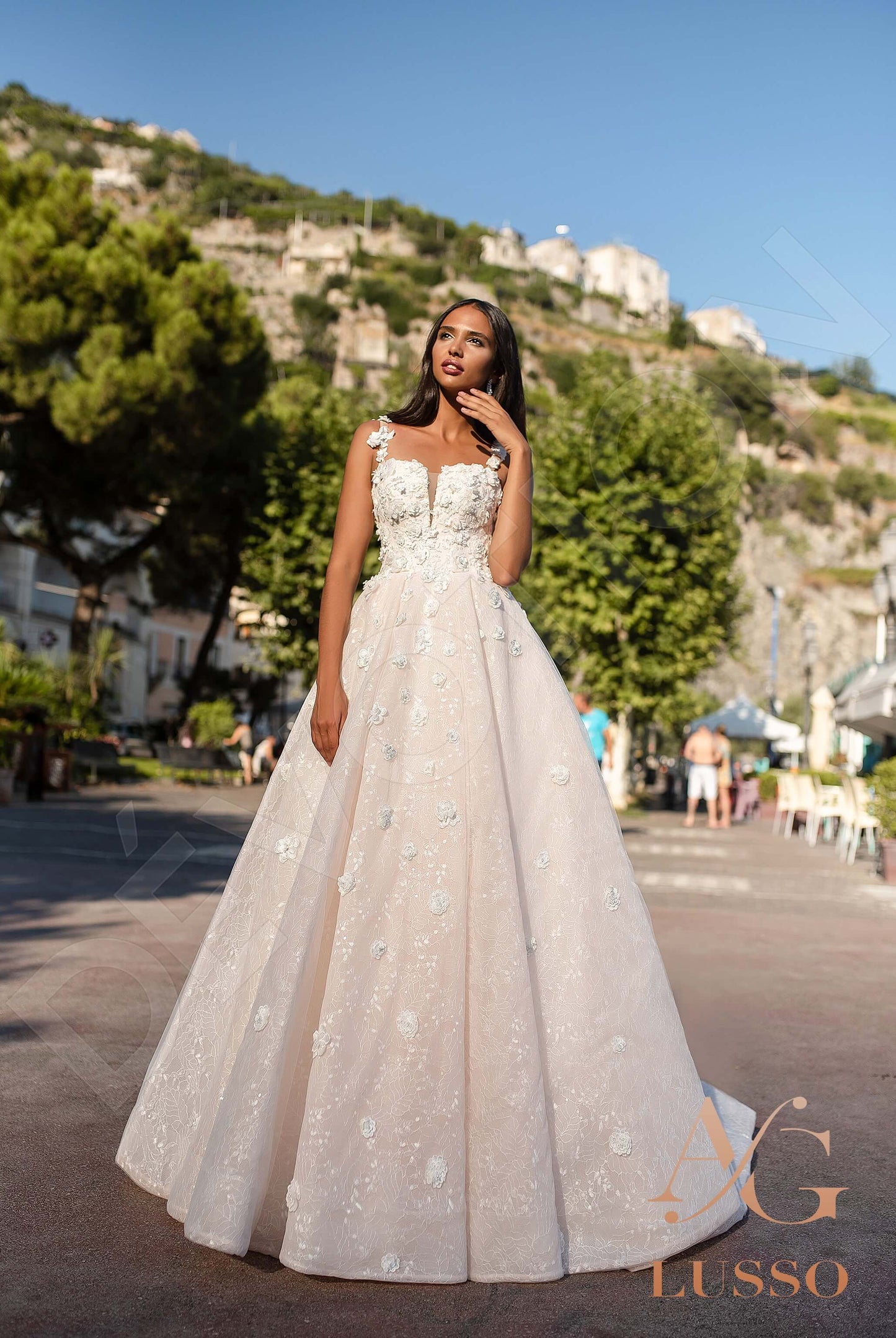 Callista Open back A-line Straps Wedding Dress 6