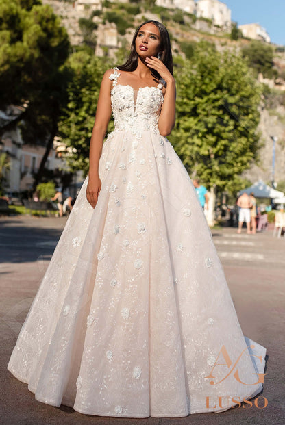 Callista Open back A-line Straps Wedding Dress Front