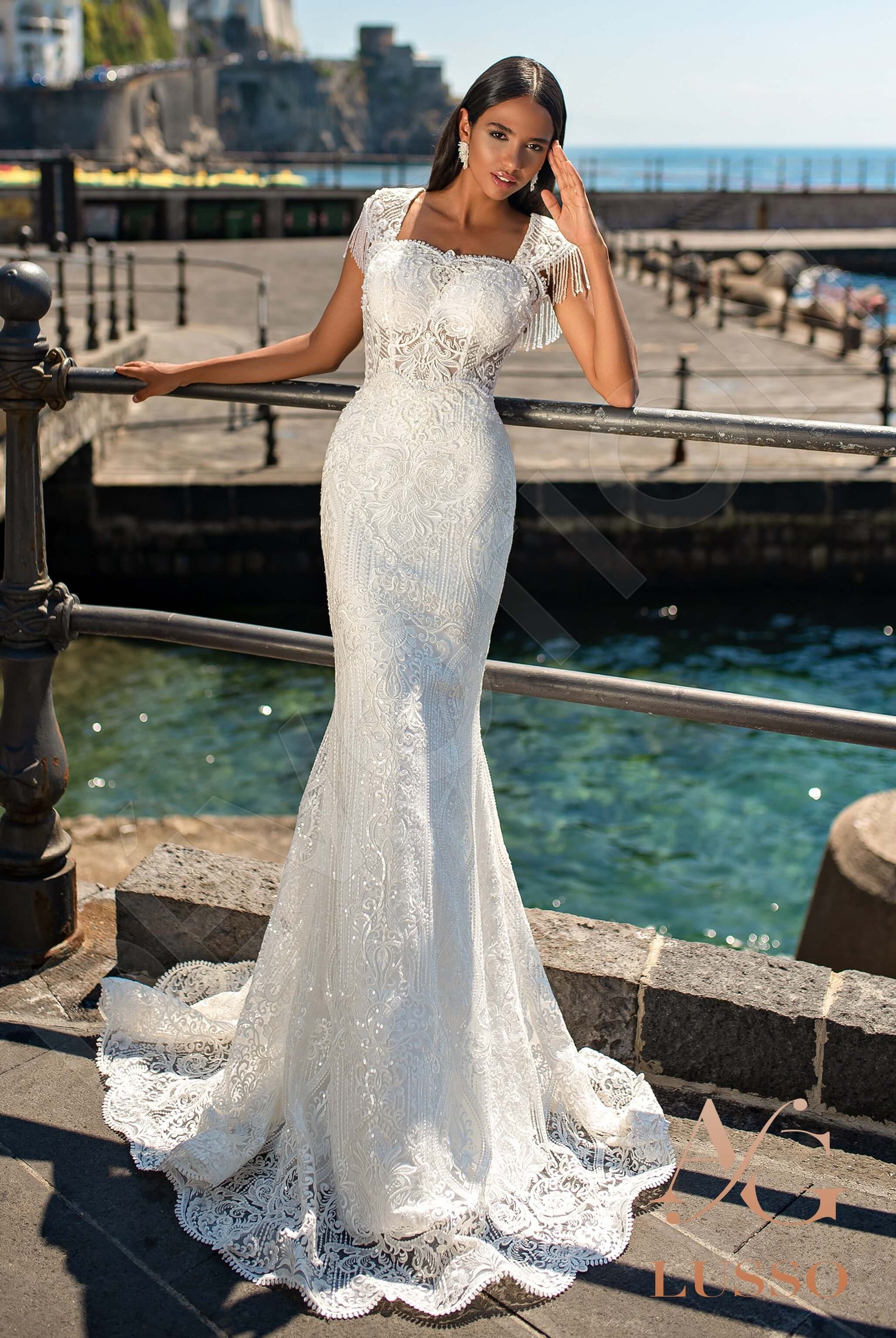 Cesara Trumpet/Mermaid Square Ivory Wedding dress