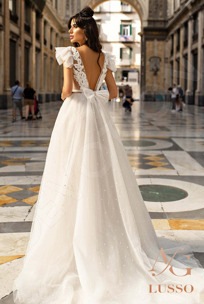 Edmonda Open back A-line Sleeveless Wedding Dress Front