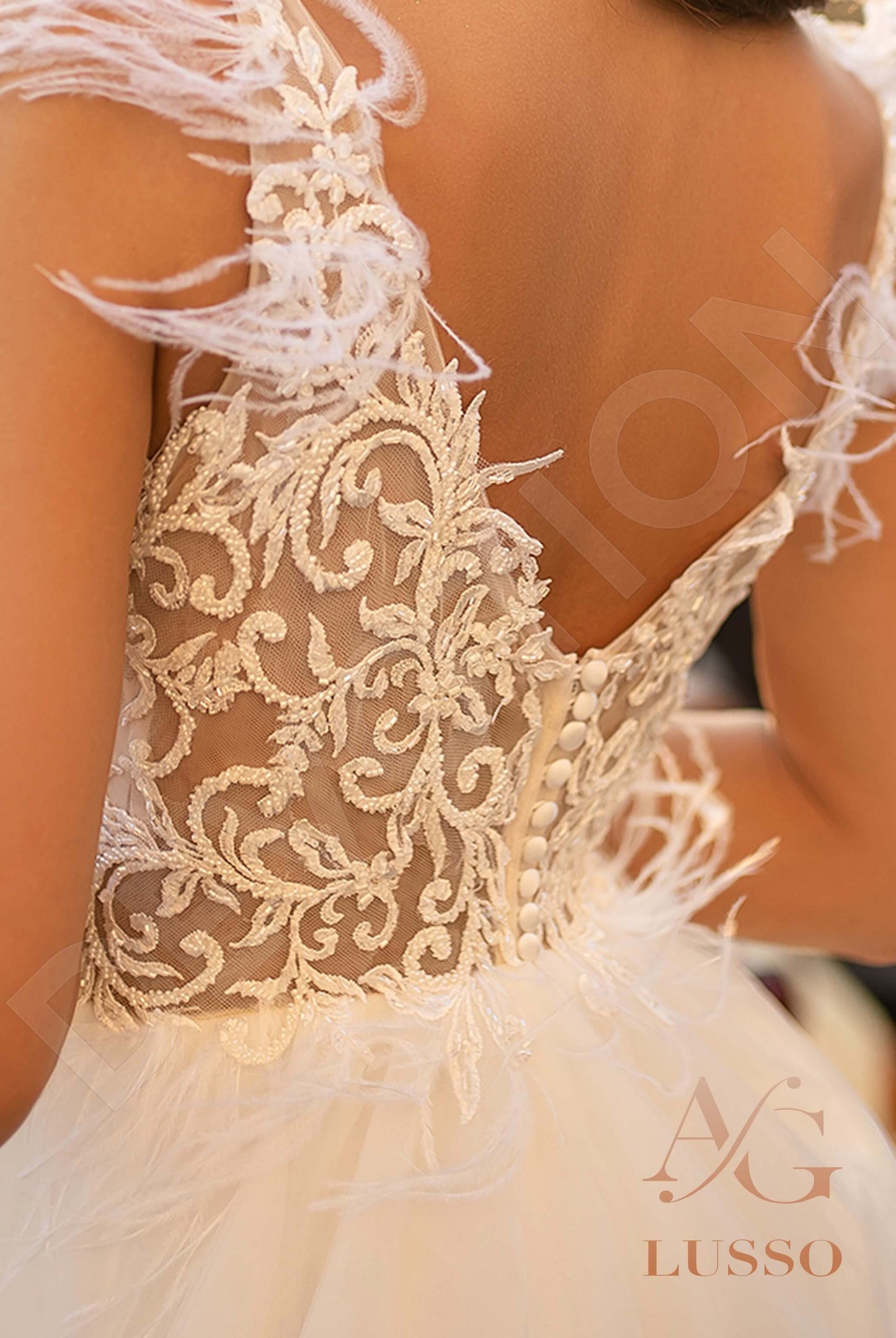 Falco Open back A-line Sleeveless Wedding Dress 6